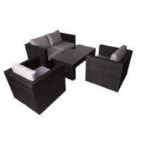 Denby 4 seat sofa set with glass top