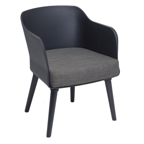 Poppy black leg tub chair