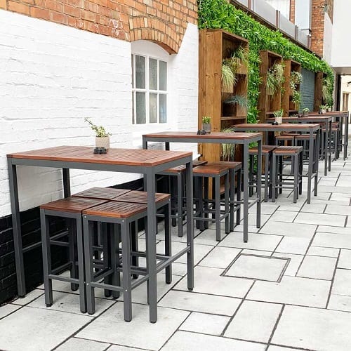 Dorset rectangular poseur table and 4 stool set