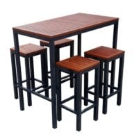 Dorset rectangular poseur table and 4 stool set