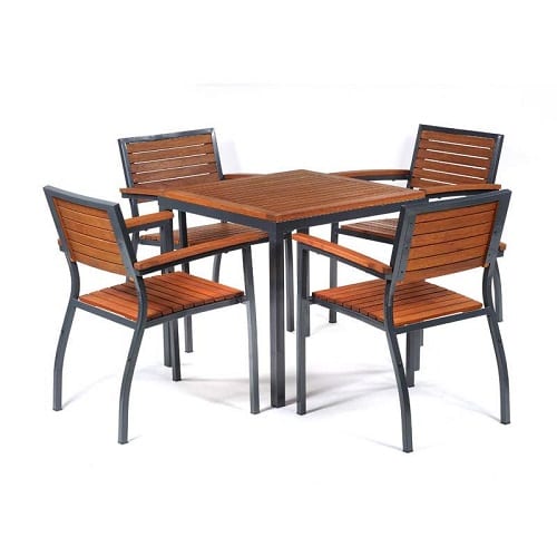 Dorset square table and 4 armchairs set