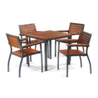 Dorset square table and 4 armchairs set