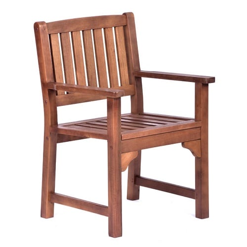 Melton hardwood round table and 4 armchair set