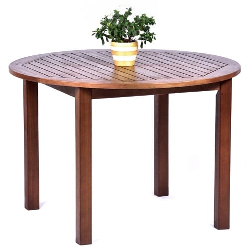 Melton hardwood round table and 4 armchair set