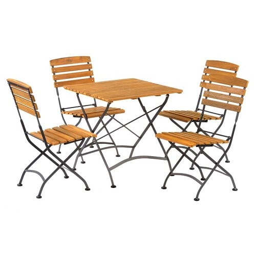 Newark folding 75cm square bistro sidechair dining set
