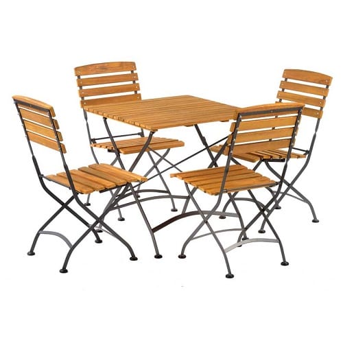 Newark folding 75cm square bistro sidechair dining set
