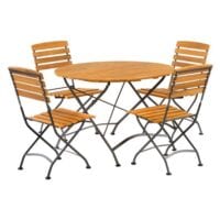 Newark folding round dining sidechair set