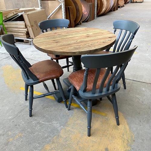 4 seat rustic dining table and chair set