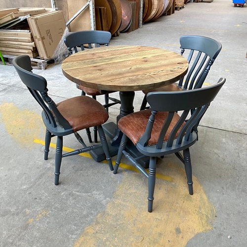 4 seat rustic dining table and chair set