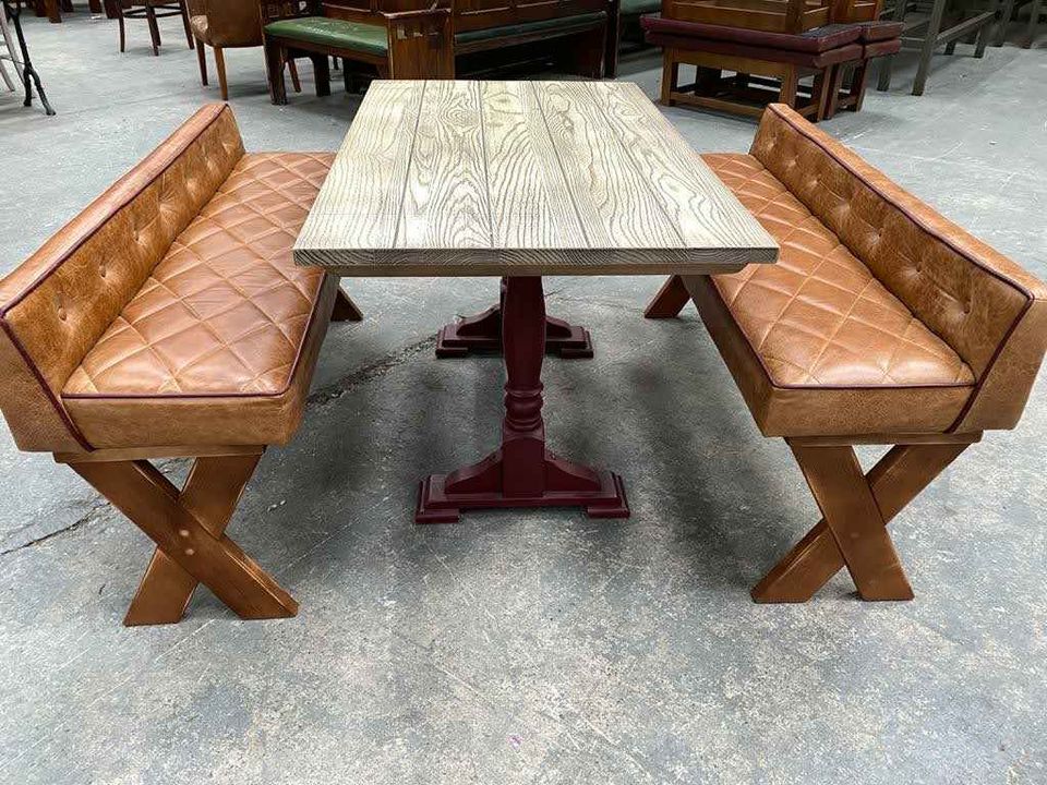 4 seat table with benches