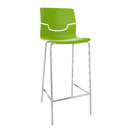 Slot Stool chrome green