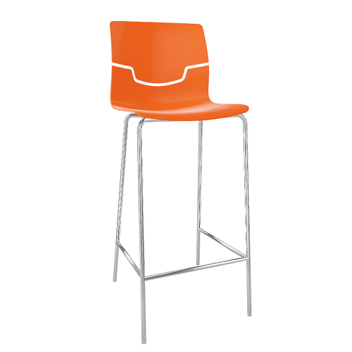 Slot Stool chrome orange