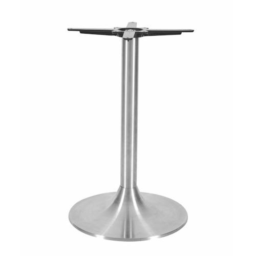 Trumpet table base large brushed stainless steel
