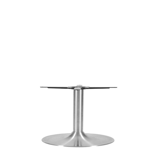 Trumpet table base large brushed stainless steel