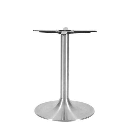 Trumpet table base small brushed stainless steel