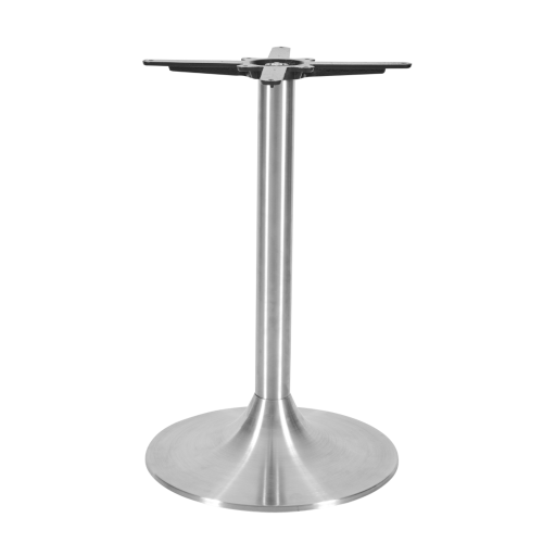 Trumpet table base medium brushed stainless steel